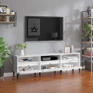 vidaXL TV Cabinet High Gloss White 150x30x44.5 cm Engineered Wood