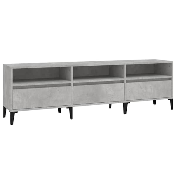 vidaXL telerikapp, betoonhall, 150x30x44,5 cm, tehispuit
