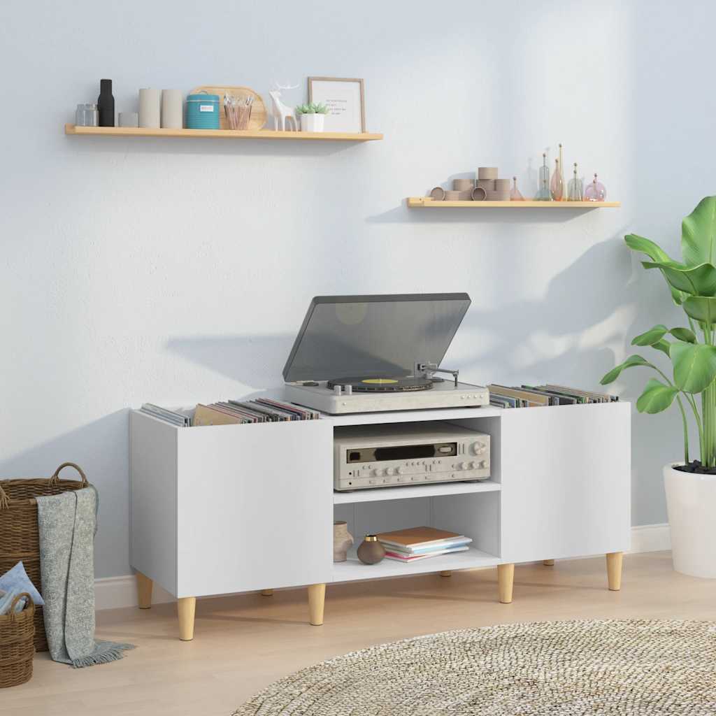 vida XL Plattenschrank Weiß 121x 38x 48 cm Holzwerkstoff
