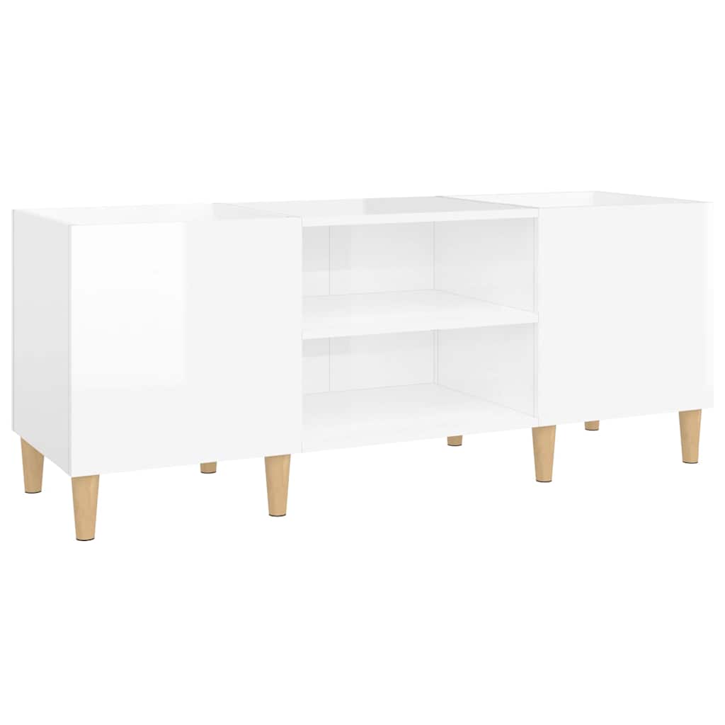 vidaXL Skříňka na LP desky lesklá bílá 121x38x48 cm kompozitní dřevo
