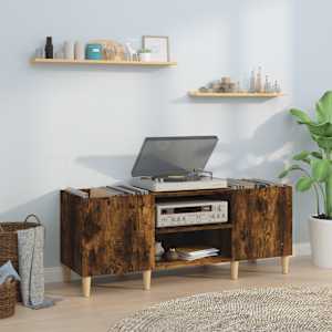 Omarica za gramofonske plošče dim. hrast 121x38x48 cm inž. les