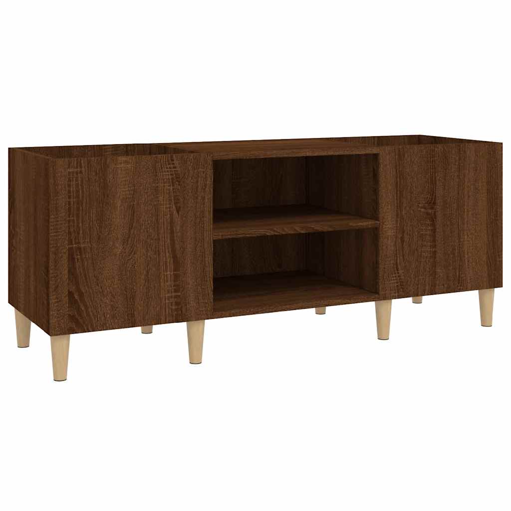 vidaXL Platenkast 121x38x48 cm bewerkt hout bruin eikenkleur