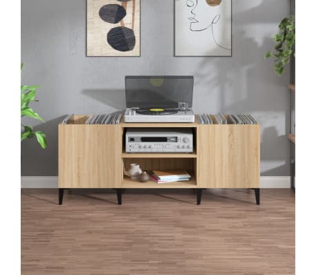 vidaXL Δισκοθήκη Sonoma Δρυς 121 x 38 x 48 εκ. από Επεξεργασμένο Ξύλο