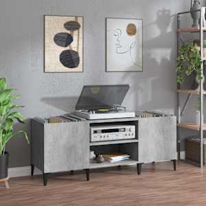 Skříňka na LP desky betonově šedá 121x38x48 cm kompozitní dřevo - obrázek 1