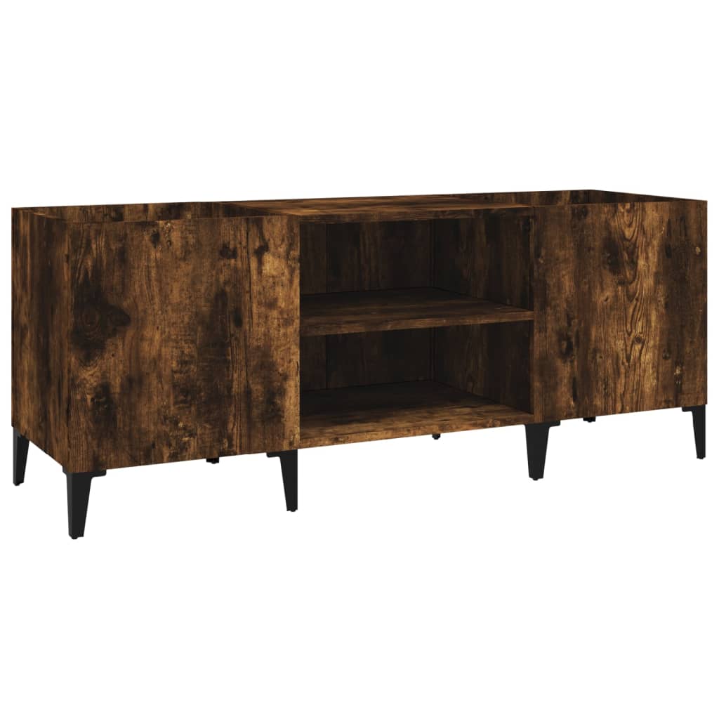 vidaXL Platenkast 121x38x48 cm bewerkt hout gerookt eikenkleurig