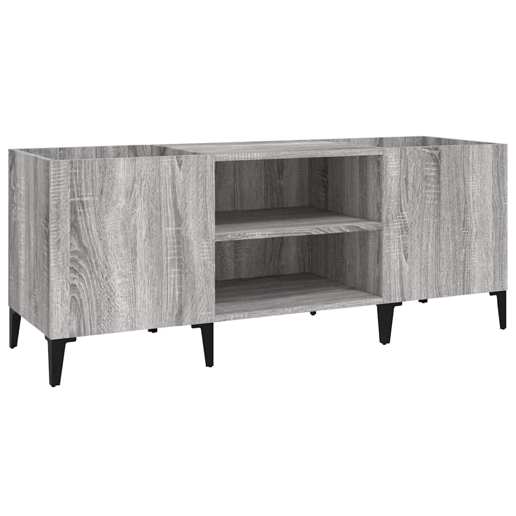 VidaXL Platenkast 121x38x48 Cm Bewerkt Hout Grijs Sonoma Eikenkleurig