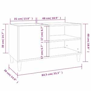 Skříňka na LP desky bílá 84,5 x 38 x 48 cm kompozitní dřevo - obrázek 8