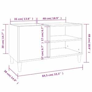 Skříňka na LP desky dub sonoma 84,5x38x48 cm kompozitní dřevo - obrázek 8