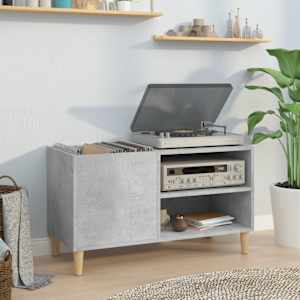 Omarica za gramofonske plošče betonsko siva 84,5x38x48 cm les