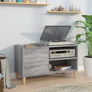 Omarica za gramofonske plošče siva sonoma 84,5x38x48cm inž. les