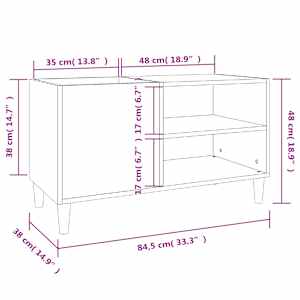 Skříňka na LP desky hnědý dub 84,5x38x48 cm kompozitní dřevo - obrázek 8
