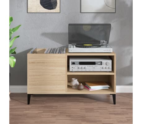 vidaXL Record Cabinet Sonoma Oak 84.5x38x48 cm Engineered Wood