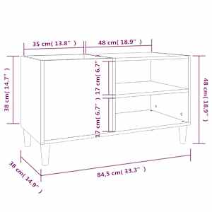 Skříňka na LP desky betonově šedá 84,5x38x48cm kompozitní dřevo - obrázek 8