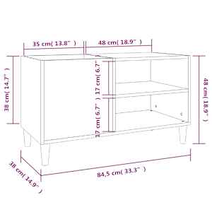 Skříňka na LP desky hnědý dub 84,5x38x48 cm kompozitní dřevo - obrázek 8