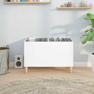vidaXL Record Cabinet High Gloss White 74.5x38x48 cm Engineered Wood