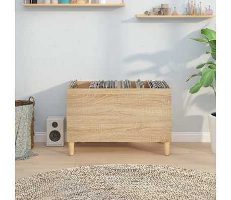 vidaXL Record Cabinet Sonoma Oak 74.5x38x48 cm Engineered Wood