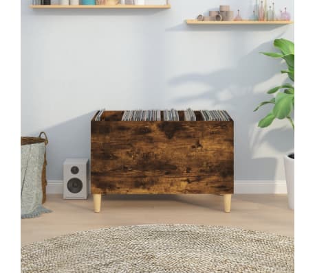 vidaXL Pl&ouml;tusk&aacute;pur Reyklitu&eth; Eik 74,5x38x48 cm Samsettur Vi&eth;ur