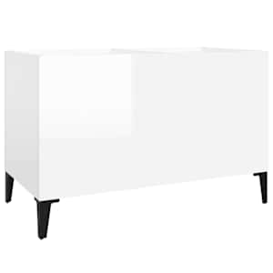 Skříňka na LP desky lesklá bílá 74,5x38x48 cm kompozitní dřevo - obrázek 2