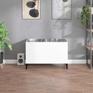 Skříňka na LP desky lesklá bílá 74,5x38x48 cm kompozitní dřevo - obrázek 3