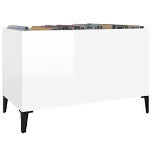 Skříňka na LP desky lesklá bílá 74,5x38x48 cm kompozitní dřevo - obrázek 4