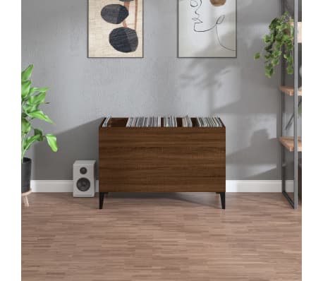 vidaXL Platenkast 74,5x38x48 cm bewerkt hout bruin eikenkleur
