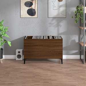 Skříňka na LP desky hnědý dub 74,5x38x48 cm kompozitní dřevo - obrázek 3