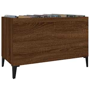 Skříňka na LP desky hnědý dub 74,5x38x48 cm kompozitní dřevo - obrázek 4