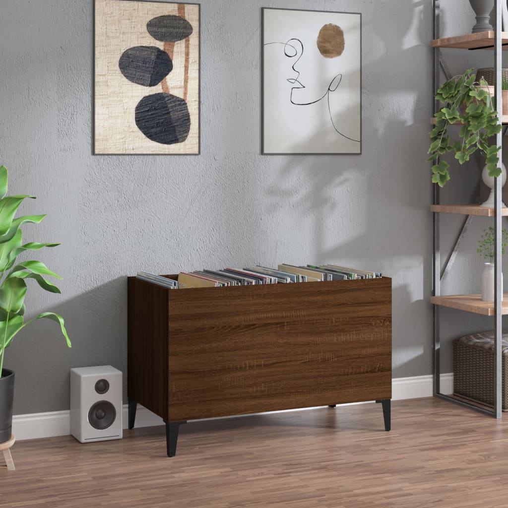 vida XL Plattenschrank Braun Eichen-Optik 74,5x 38x 48 cm Holzwerkstoff