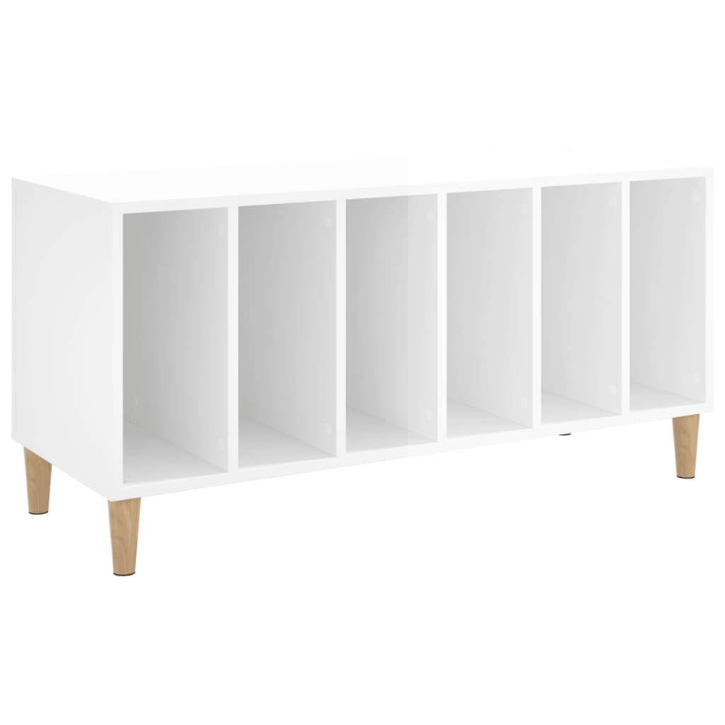 vidaXL Platenkast 100x38x48 cm bewerkt hout hoogglans wit