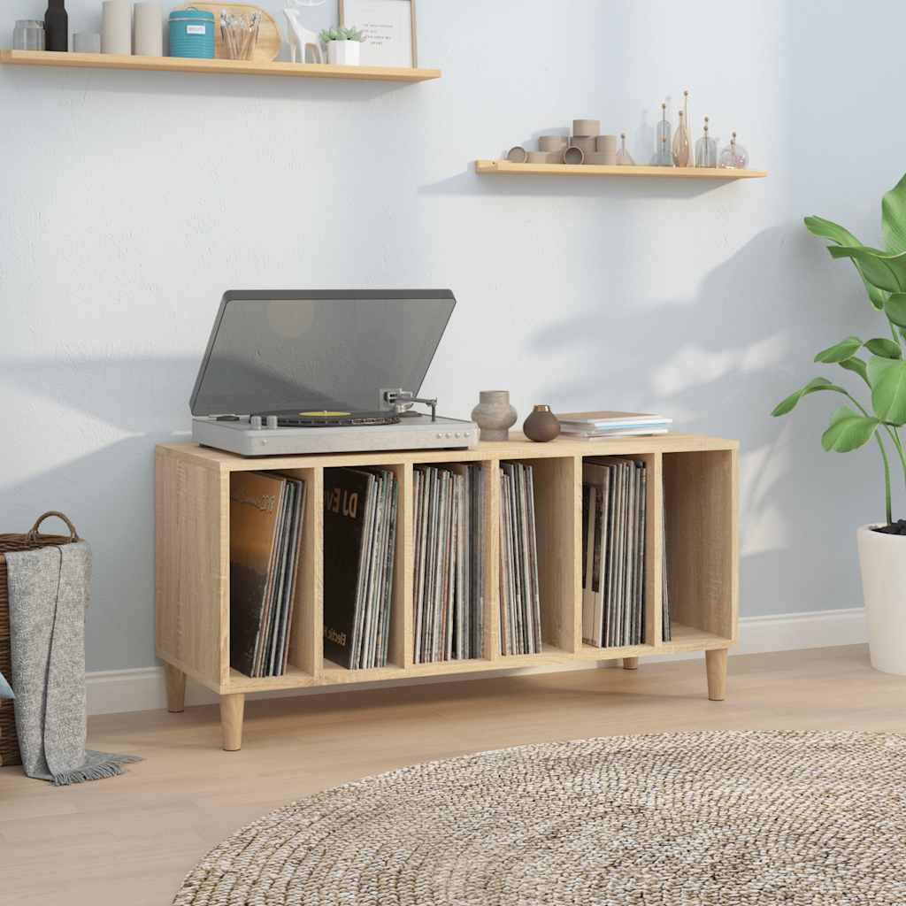 vidaXL LP-levyjen säilytyskaappi Sonoma-tammi 100x38x48 cm puu