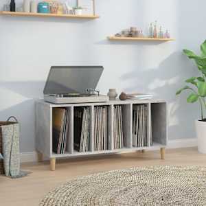 Omarica za gramofonske plošče betonsko siva 100x38x48 cm les