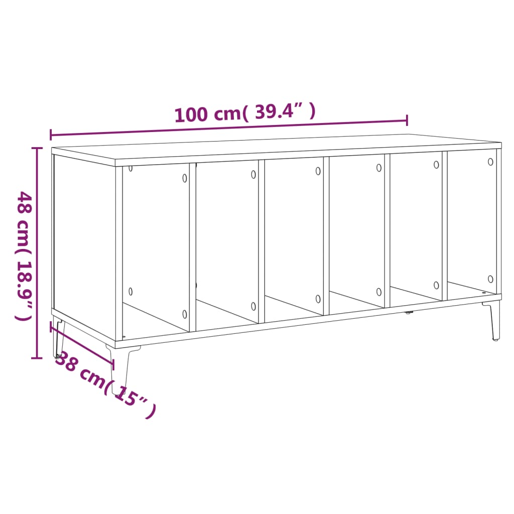 Dulap pentru discuri stejar sonoma 100x38x48 cm, lemn prelucrat