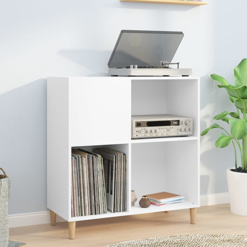vida XL Plattenschrank Weiß 84,5x 38x 89 cm Holzwerkstoff