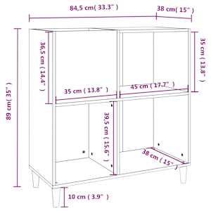 Skříňka na LP desky černá 84,5 x 38 x 89 cm kompozitní dřevo - obrázek 9