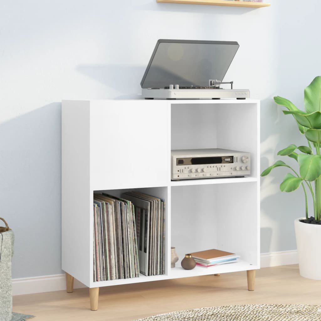 vida XL Plattenschrank Hochglanz-Weiß 84,5x 38x 89 cm Holzwerkstoff