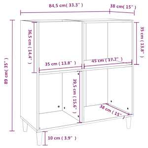 Skříňka na LP desky dub sonoma 84,5x38x89 cm kompozitní dřevo - obrázek 9
