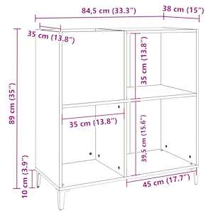 Skříňka na LP desky dub sonoma 84,5x38x89 cm kompozitní dřevo - obrázek 9