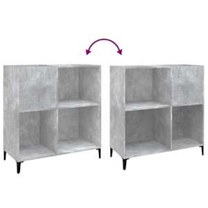 Skříňka na LP desky betonově šedá 84,5x38x89cm kompozitní dřevo - obrázek 7