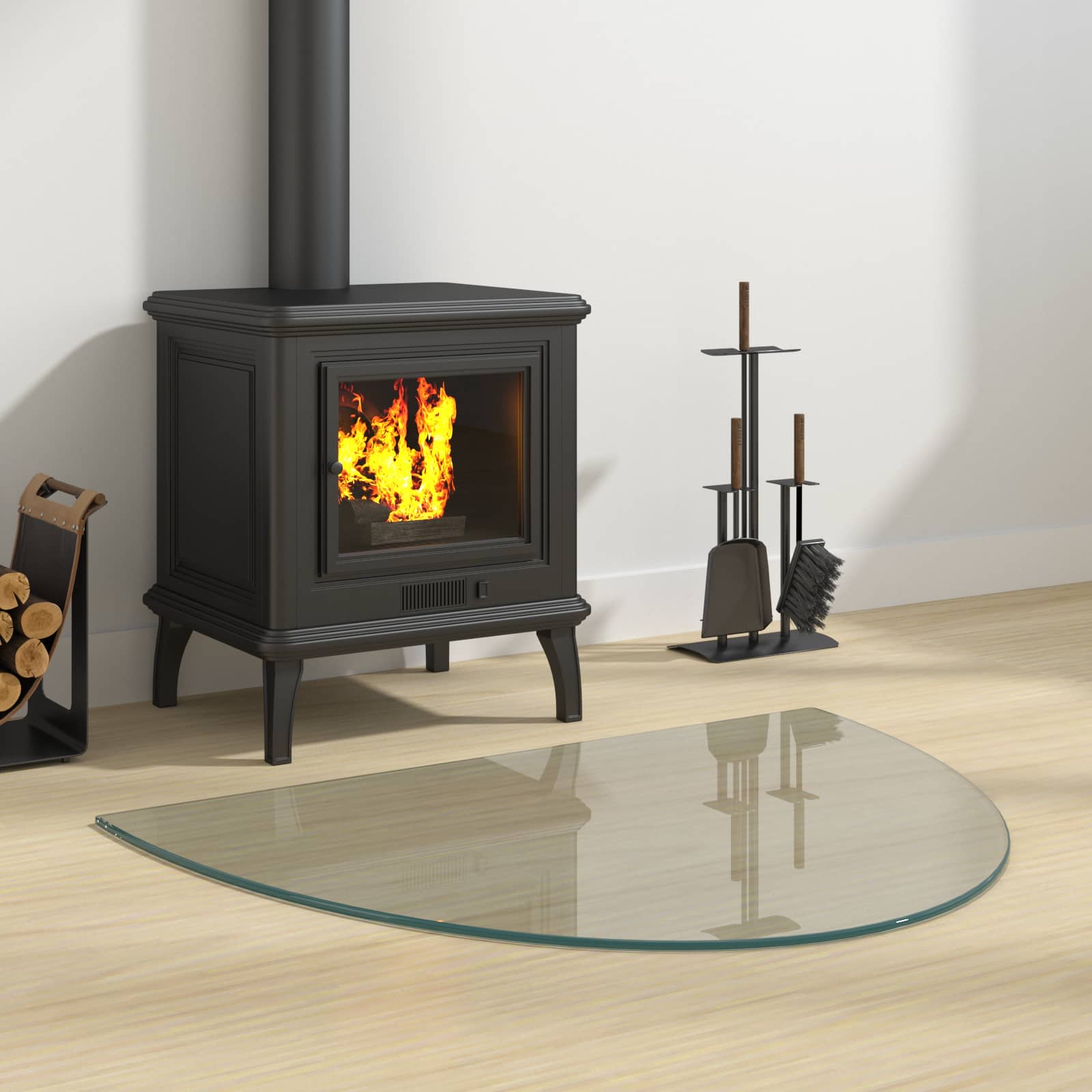 vidaXL Placă de sticlă pentru semineu Transparent 800 x 600 mm Sticlă
