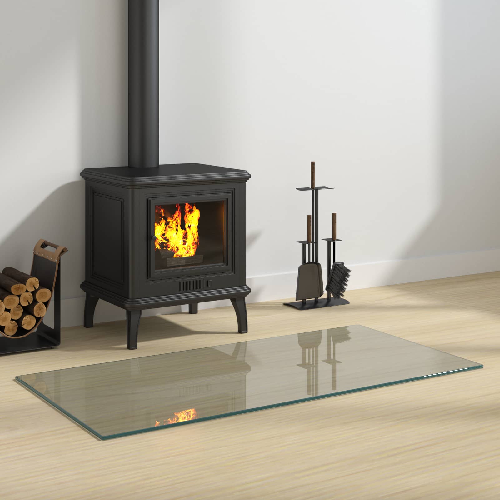 vidaXL Placă de sticlă pentru semineu Transparent 100 x 50 cm Sticlă