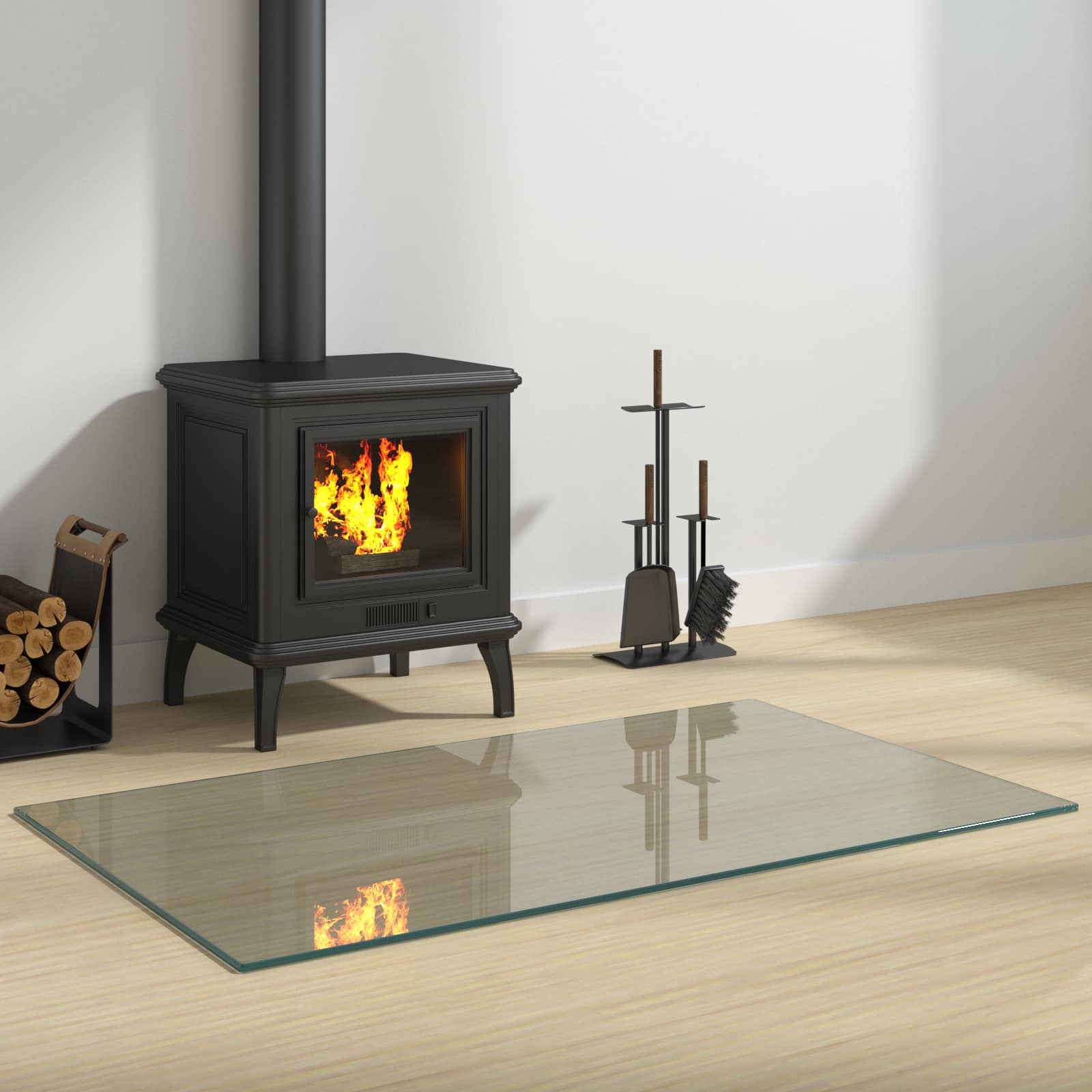 vidaXL Placă de sticlă pentru semineu Transparent 100 x 60 cm Sticlă