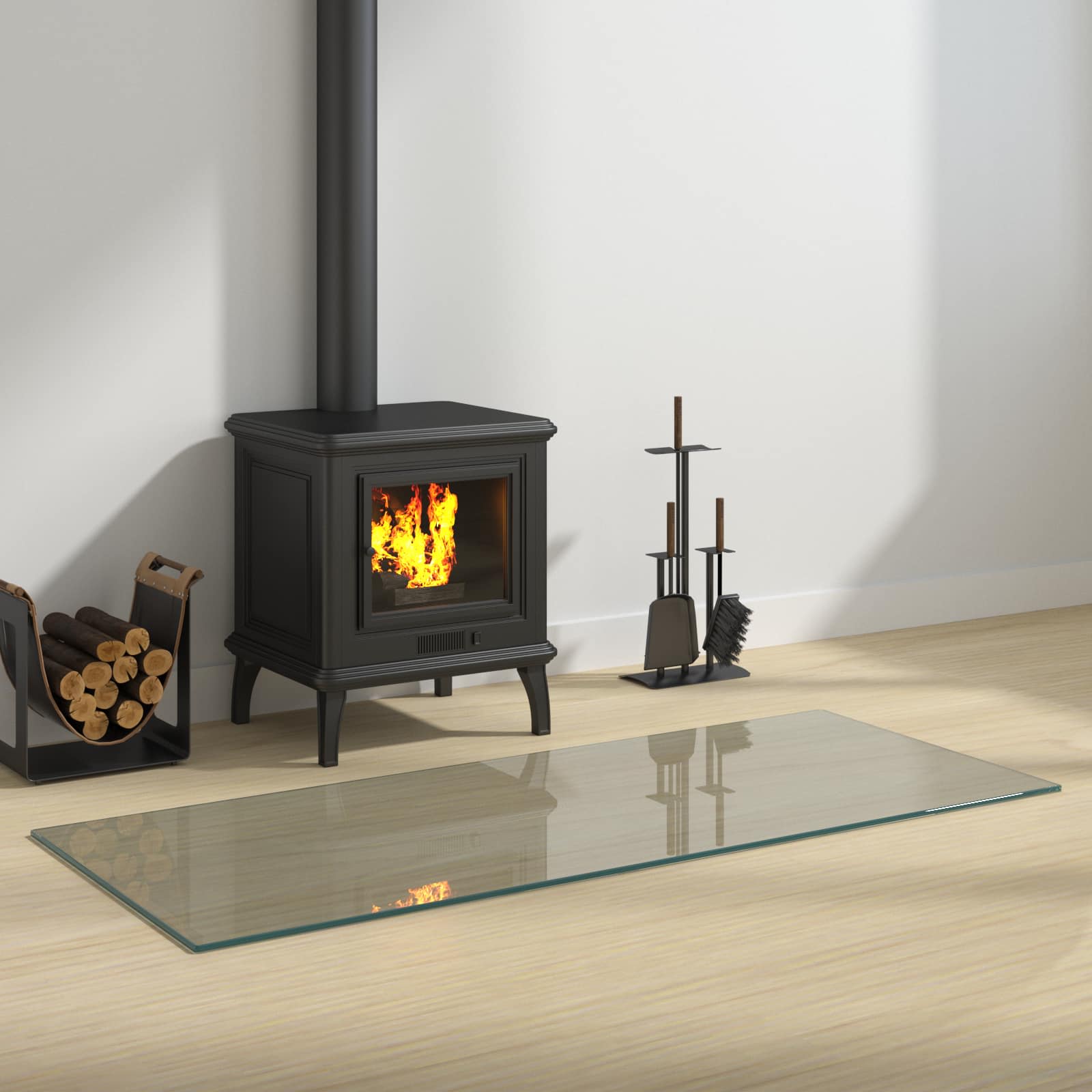vidaXL Placă de sticlă pentru semineu Transparent 120 x 50 cm Sticlă