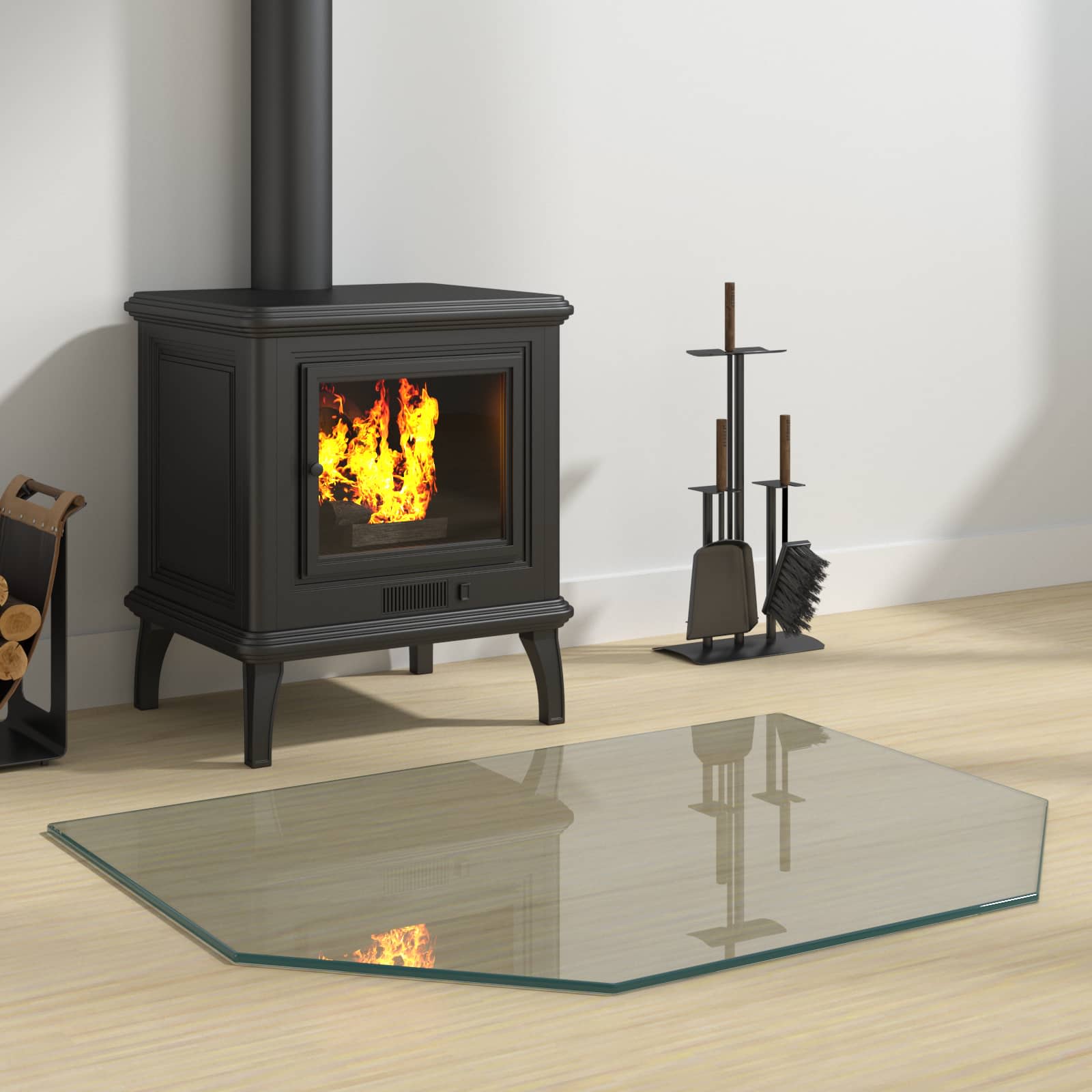 vidaXL Placă de sticlă pentru semineu Transparent 80 x 60 cm Sticlă