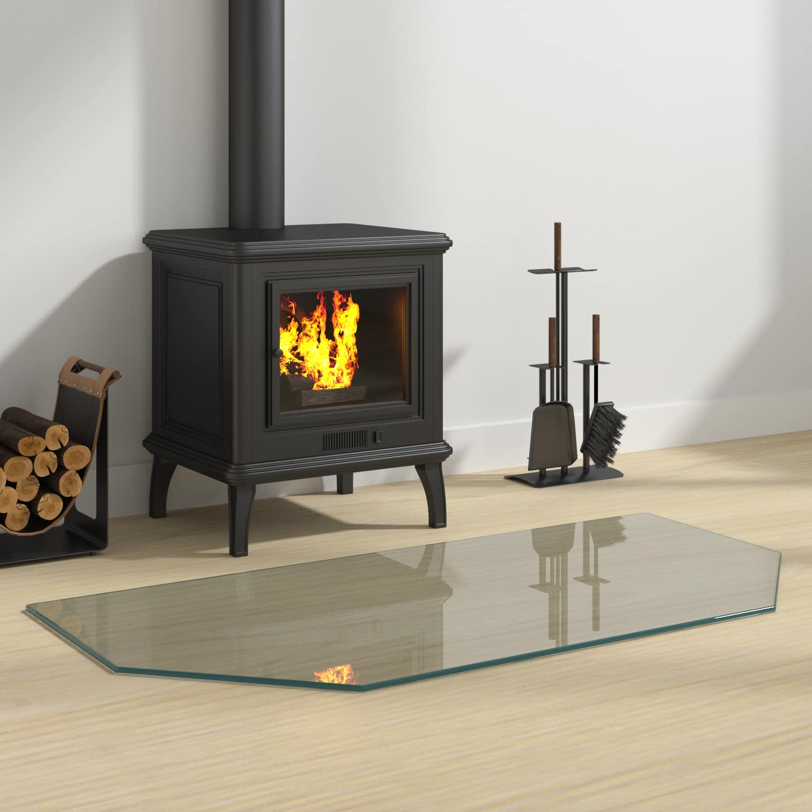 vidaXL Placă de sticlă pentru semineu Transparent 100 x 50 cm Sticlă