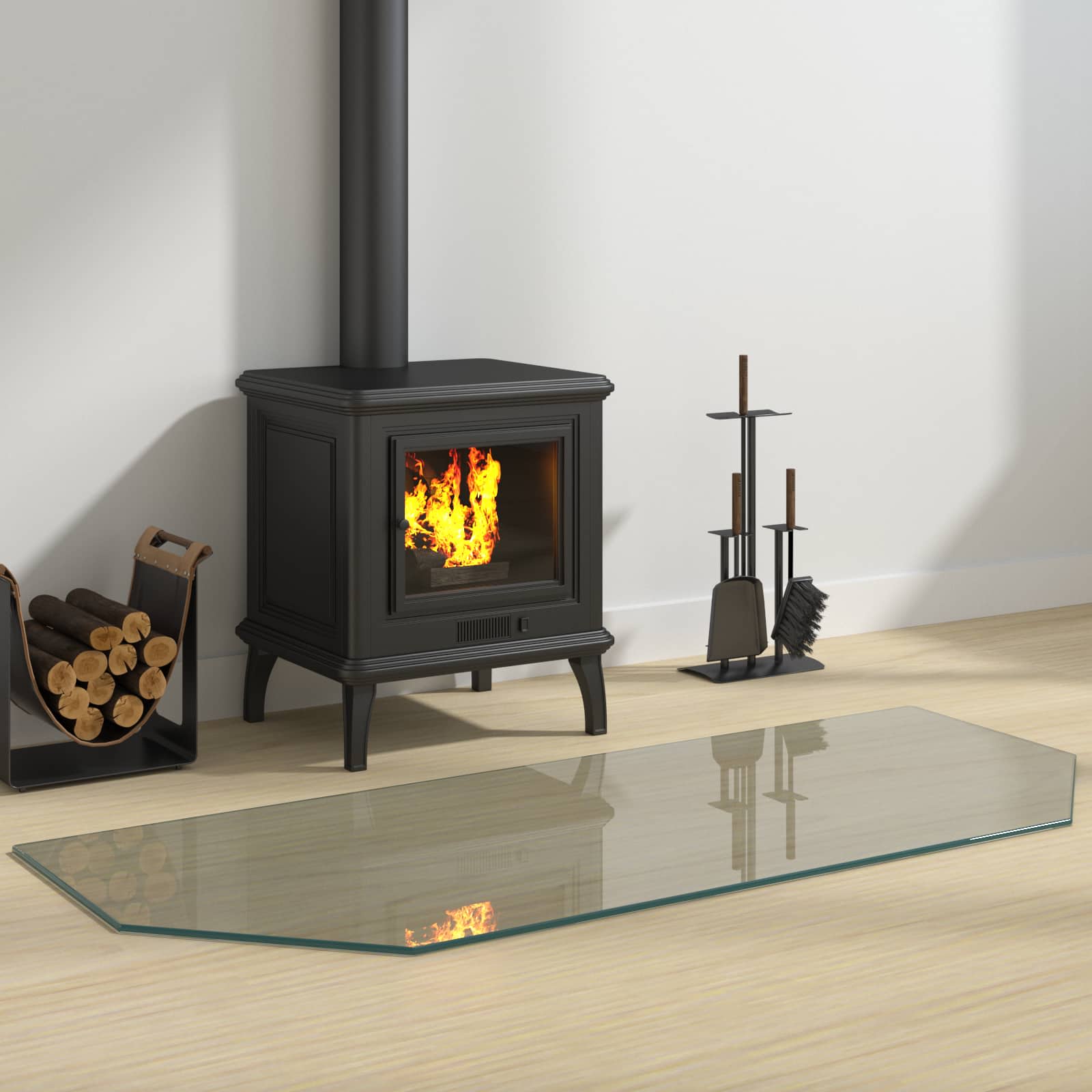 vidaXL Placă de sticlă pentru semineu Transparent 120 x 50 cm Sticlă
