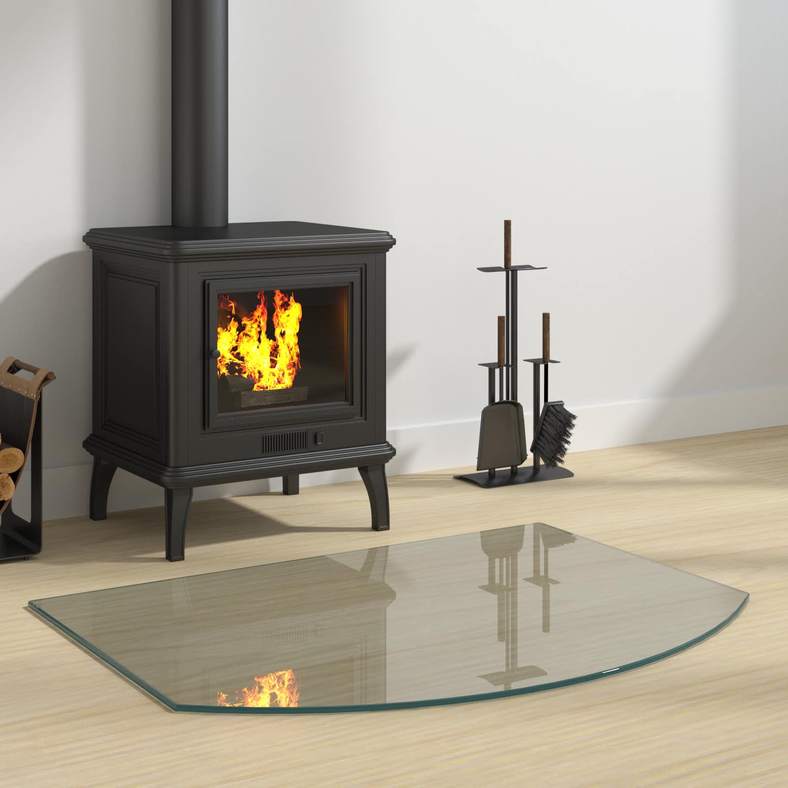 vidaXL Placă de sticlă pentru semineu Transparent 80 x 60 cm Sticlă