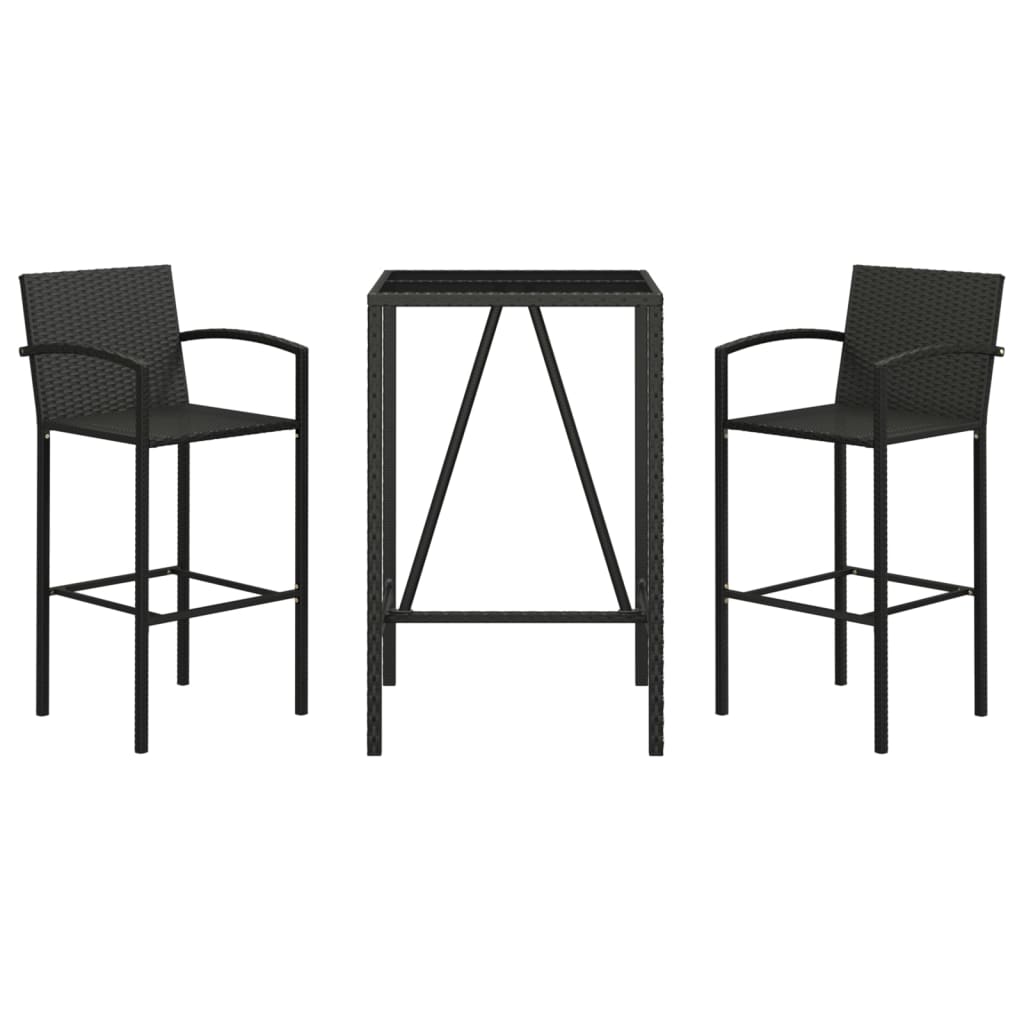 Trendy Garden Bar Set with Rattan and Glass vidaXL - Picture 18 of 46