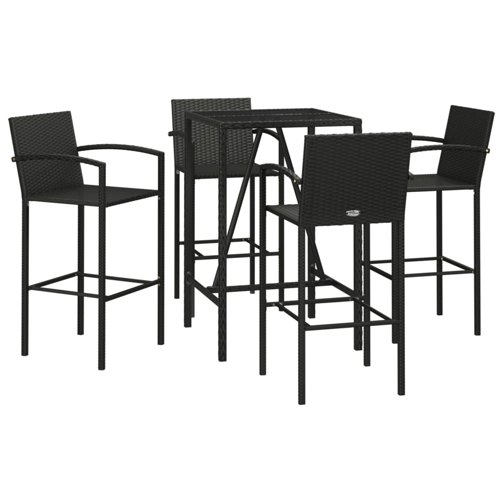 Trendy Garden Bar Set with Rattan and Glass vidaXL - Picture 13 of 46