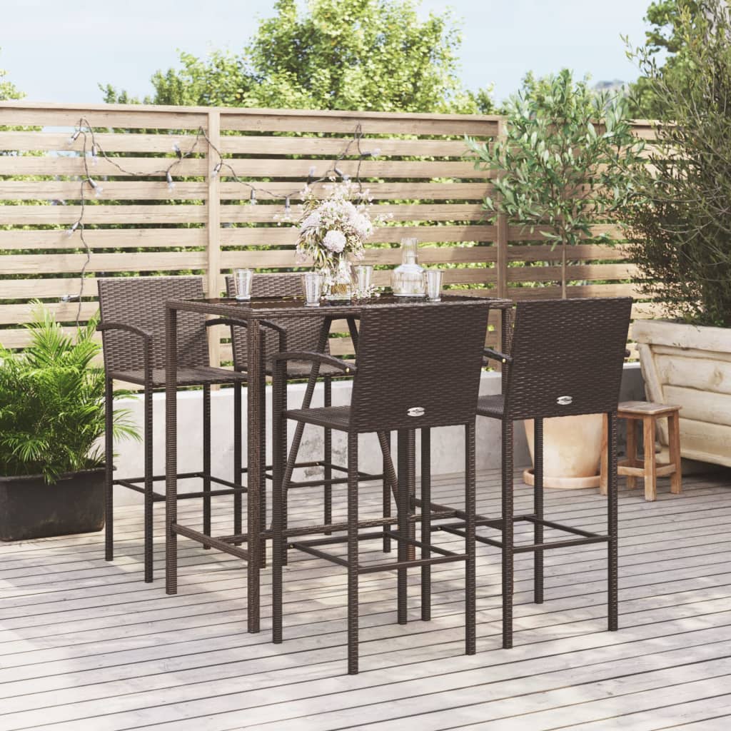Trendy Garden Bar Set with Rattan and Glass vidaXL - Picture 25 of 46