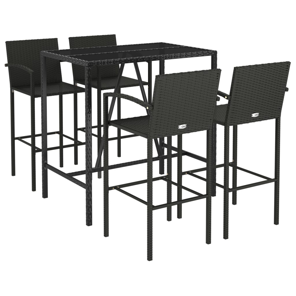 Trendy Garden Bar Set with Rattan and Glass vidaXL - Picture 28 of 46